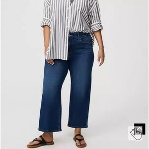 Torrid Bombshell High-rise Wide Leg Ankle Jeans color Mystic